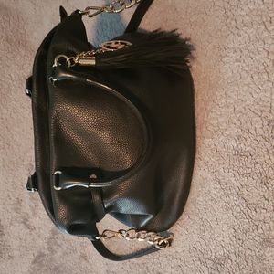 Michael Kors Black Pebbled Leather Shoulder Handbag